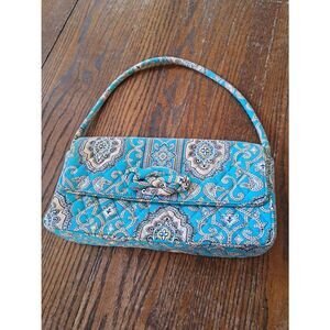 Vera Bradley Not Just a Clutch Bag Totally Turquoise Purse Handbag Pocket Book
